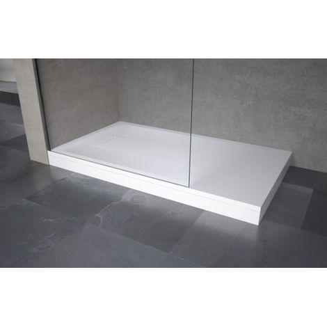Novellini – Tablier receveur de douche redécoupable 100x90 cm – Hauteur 11 cm – Installation angle – Fabrication européenne (1/4)