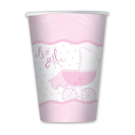 Big Party Bicchieri Carta It's a Girl 250 Cc Cf 8 Pz Rosa