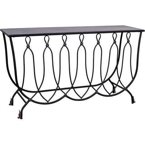 Recibidor de metal envejecido negro 144x40x79 (1/5)