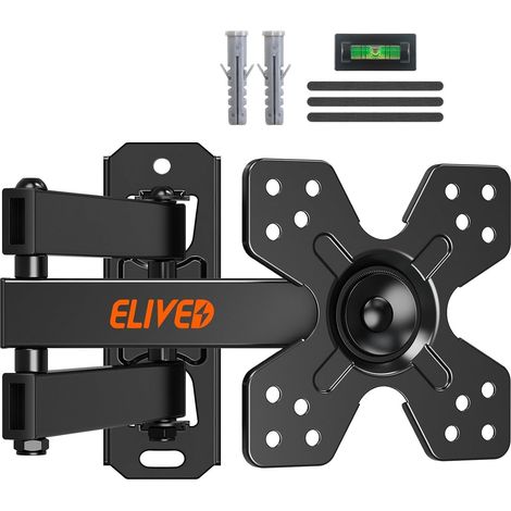 Support Mural TV Pivotement et Inclination pour la Plupart Télévision Écrans 14-30 Pouces jusqu'à 15KG, VESA Max 100x100mm, Support Écran PC Mural pour LED, LCD, OLED Plats (1/5)
