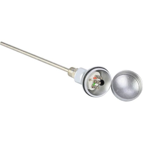 Sonde RTD PT100 capteur température avec raccord fileté PT 1/2" boîtier tête tube protection acier inox 201 Ø8mm 200mm kit 3 pièces pour contrôleurs -200 à 420°C (1/5)