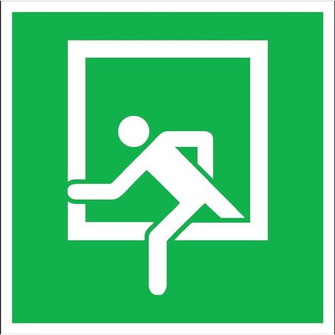 SafetyMarking Fluchtwegschild Folie B200xH200 mm Notausstieg langnachleuchtend (1/3)