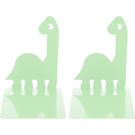 1 Paar dinosaurierförmige Buchstützen aus Metall, Buchhalter, Schreibtisch-Buchorganizer – 15 x 12,5 x 11,5 cm – Grün (1/2)