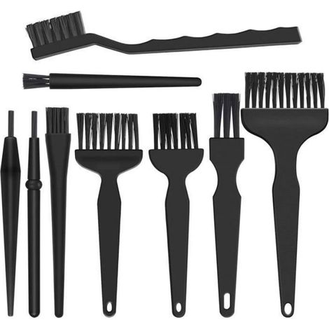 Pinceaux Antistatiques, 9 PCS Kit de Brosses à Clavier Brosse Antistatique en Plastique Kit de Nettoyage en Nylon brosses pour (1/3)
