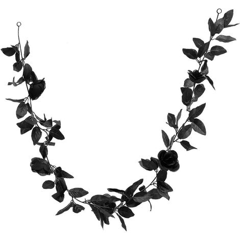 Guirlande de roses artificielles noires (5 pièces) (1/5)