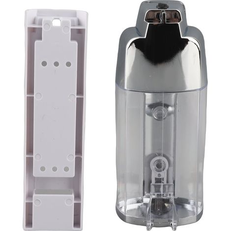 Dispensador de jabón líquido mural para baño – Elegante acabado cromado – 350 ml – Enchufe único – Fácil instalación mediante taladrado o pegado (1/5)