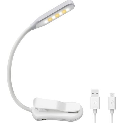 Lampe de lecture LED avec clip pour lit et bureau, 7 LED 3 modes et soin des yeux USB rechargeable pour enfants, lampe de lecture flexible pour lire au lit (1/5)