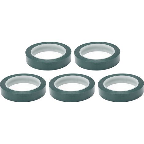 Lot de 5 rubans adhésifs en film polyester ignifugés et résistants à la chaleur pour appareils électriques (vert). (1/5)