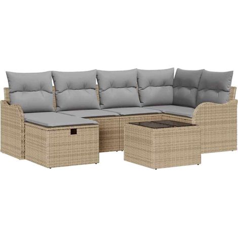 Maison Exclusive - Conjunto de sofá de jardín 7 uds. Poliratán (1/5)