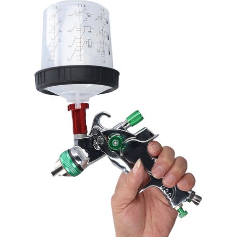 Pistolet à peinture HVLP à haute atomisation, en alliage d'aluminium et acier inoxydable, alimentation par gravité, pour peinture automobile (1/5)