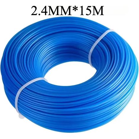 Fil de coupe-bordures rond en nylon (2,4 mm, 15 m) - Compatible avec la plupart des outils de jardin et accessoires pour coupe-bordures (1/4)