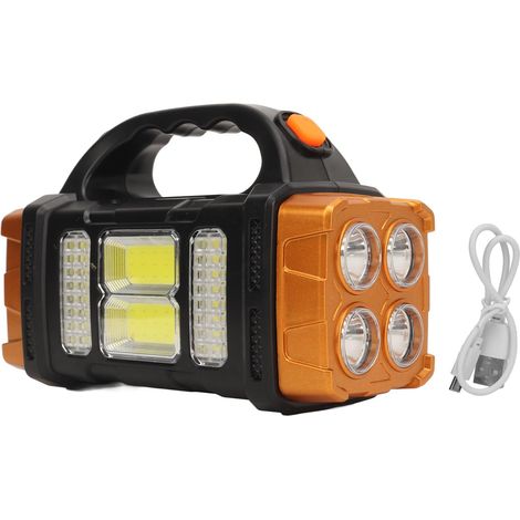 Lampe de Poche Solaire Portable avec 3 Lumières, Poignée Pratique, Petite Orange, pour Le Camping, Les Urgences et Plus (1/5)
