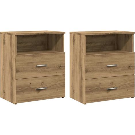 vidaXL Comodini 2pz Rovere Artigianale 50x32x60cm in Legno