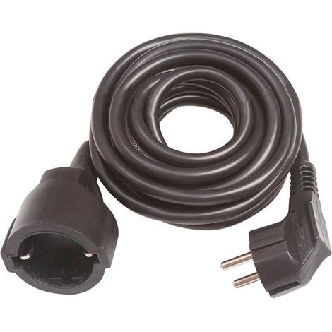 Rallonge électrique à 1 Prise, 16 A 250 V, Ip20, Câble H05 Vv-f 3 G1,5 Mm², 5 M, Noir