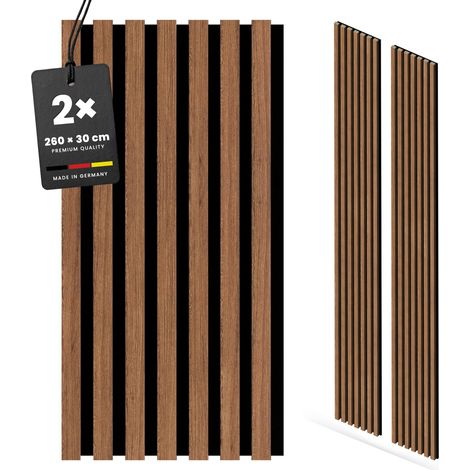 KGM Akustikpaneele Eiche Bronze 2er Set 260 cm – MDF Wandpaneele für Wohnräume