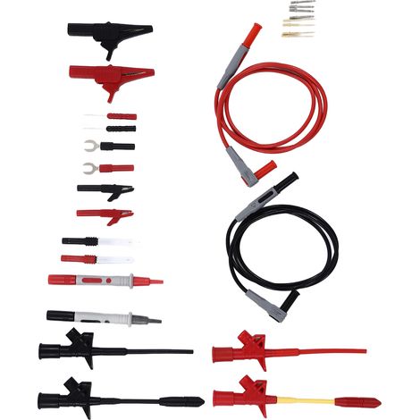 Kit de réparation électrique auto JT8046 : multimètre avec pinces crocodiles, fiches bananes, câbles de test et pointes de touche (1/5)