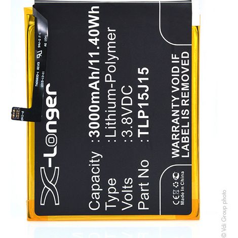 NX - Batterie téléphone, smartphone, GSM pour Wiko Fever / Fever 4G 3.8V 3000mAh - TLP15 (1/3)