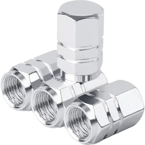 Tapones para válvulas de neumáticos, aleación de aluminio, diseño impermeable y a prueba de polvo, color plata, 4 unidades. (1/2)