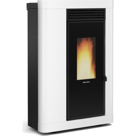 Extraflame – Poêle à granulés canalisable extra-plat 9 kW – Volume de chauffe 258 m3 – Évacuation des fumées supérieure – Classe énergétique A+ (1/4)