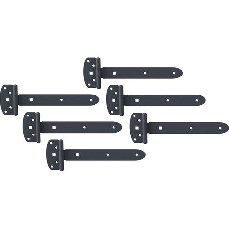 Croix de suspension avec tige rivetée plastifiée gris graphite penture 391 x 58,7 mm charnière 103 x 40 mm kit de 6