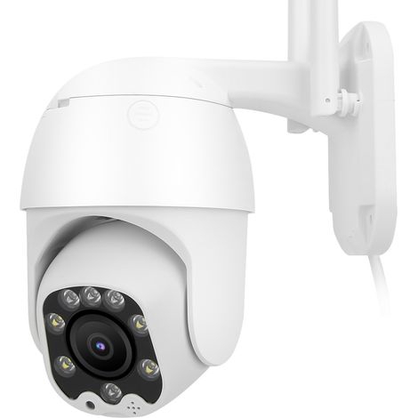 Caméra PTZ Wi-Fi 1080p avec 8 LED, vision nocturne, étanche IP66, détection de mouvement, 100-240 V (1/5)