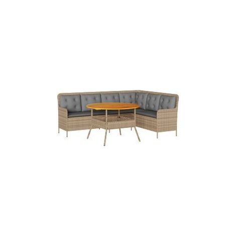 Salon de jardin avec coussins 2 pcs beige résine tressée (1/5)