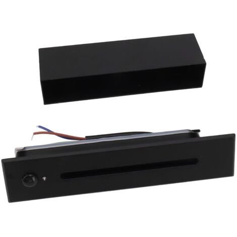 Lampe d'escalier LED 4000 K avec détecteur de mouvement, étanche IP65, applique murale d'angle intégrée pour intérieur ou extérieur, terrasse, couloir, patio, 110 à 240 V, noir (1/5)
