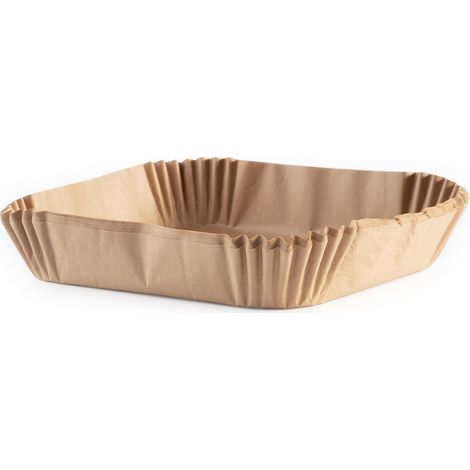 Lot de 100 feuilles de papier sulfurisé carré pour friteuse à air chaud de 3 à 4 litres Bols en papier sulfurisé antiadhésif et résistant à l'huile Forme flexible 16 x 16 x 4,5 cm (1/5)