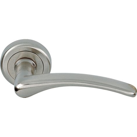 Manilla puerta zamak níquel satinado roseta redonda 52mm (1/5)