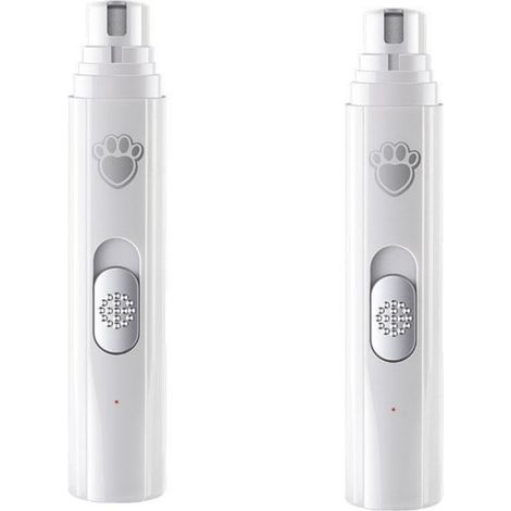2 limes à ongles électriques - USBCharge -lime diamant -sans fil -Avec des lumières -Blanc (1/5)