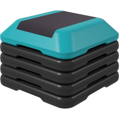 Stepper Fitness Antideslizante Altura Réglable 10/15/20/25/30 cm 150 kg Azul (1/5)