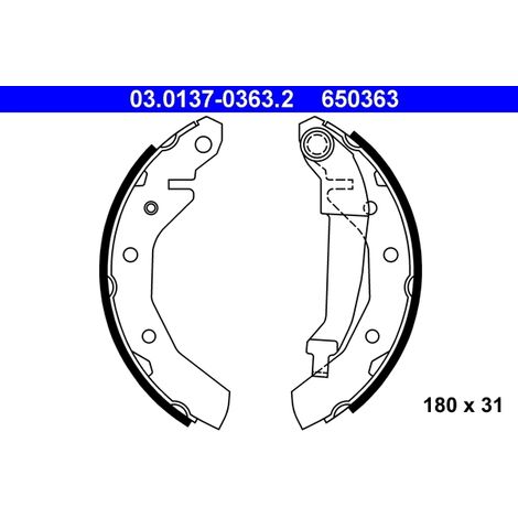 Jeu de mâchoires de frein ATE 03.0137-0363.2 CHEVROLET 96268686 96446178