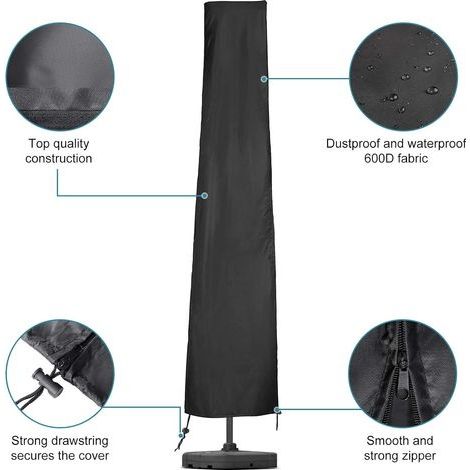 240 cm wasserdichte Sonnenschirmhülle, 420D Oxford-Gewebe, robuste Sonnenschirmhülle für den Garten (1/4)