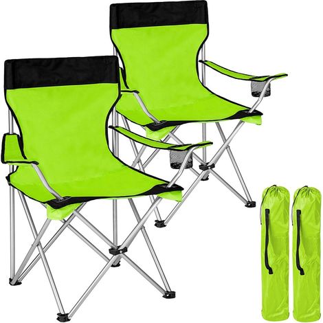 2x Sedie Pieghevoli Da Campeggio Con Borsa Camping Sedia Spiaggia Esterno Verde (1/5)