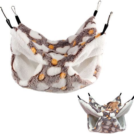 Hamac pour animaux de compagnie, Hamac pour hamster, Hamac petite cage pour animaux de compagnie, double couche, autres petits animaux, 34 x 34 cm (1/5)
