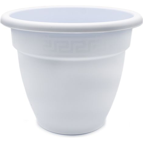 PLASTICFORTE maceta redonda 35x35x28,5cm blanca 1127301 , Maceta redonda 35 x 35 x 28,5 cmFabricada en plástico de alta calidadIncluye cenefa decorativaColor blanco.