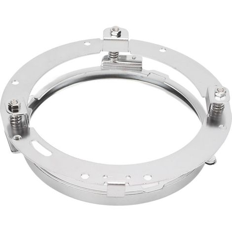 Adaptateur de phare de moto de 7 pouces, support d'anneau de montage rond, lampe frontale argentée (1/5)
