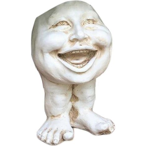 Sculpture de visage drôle Pot de fleurs à expression amusante Tante Minnie (1/5)
