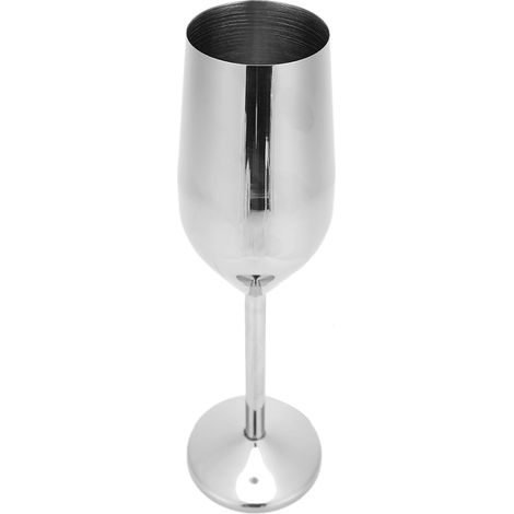 Verres à vin/champagne en acier inoxydable 304, 220 ml, couleur argent, parfaits pour les bars, fêtes et banquets. (1/5)