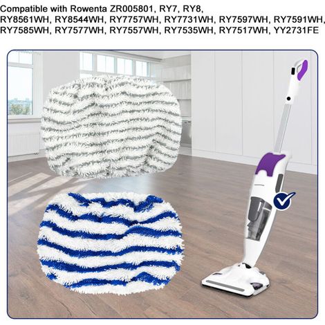 Ensemble de serpillères en microfibre réutilisables pour nettoyeurs vapeur Rowenta RY7RY8 (lot de quatre) (1/4)