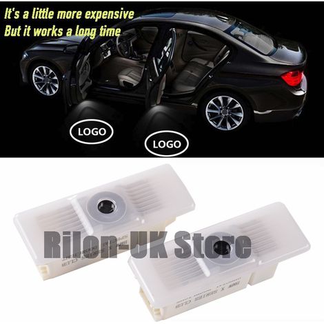 (Logo BMW 04 lettres) Lampe d'accueil LED avec logo BMW pour portière de voiture, compatible avec BMW Série 1/2/3/4/5/6/7, X1, X3, X4, X5, X6, M3 et M5. Projecteur laser. Accessoires d'éclairage pour (1/3)