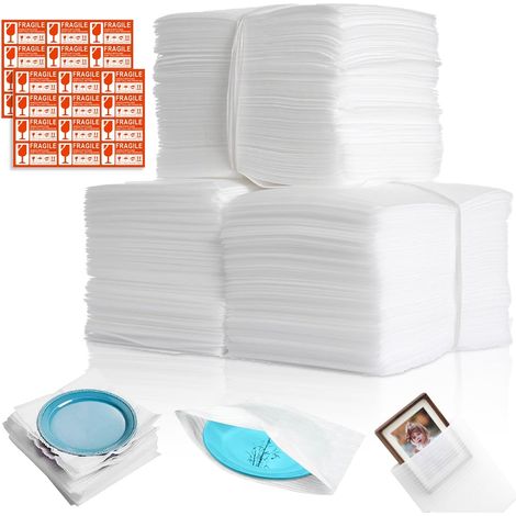 100 x Moving Foam Sheets Bubble Paper 30 x 30 cm with Fragile Labels for Moving Boxes Dishes Plates Glasses Packaging (100 x 30 cm) (1/5)