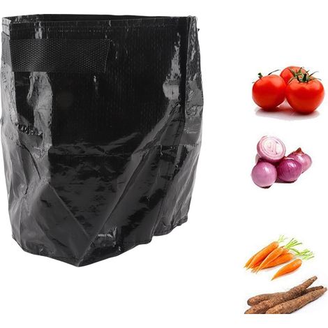 Sac de Culture PE Respirable pour Potager, Grow Bag 3 Gallons Noir 25x22cm, Outil de Jardinage Écologique et Durable (1/5)