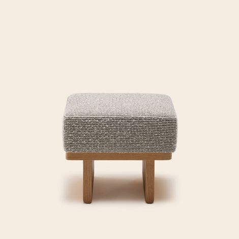 Tabouret en Bois et bouclette chinée Pietro ANCA (1/4)