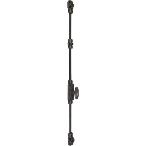 Fausse crémone à bouton rustique décorative N°5 – En fonte grise pour fenêtres bois, PVC, aluminium – Livrée avec gâches et vis – Fonderie Rollinger