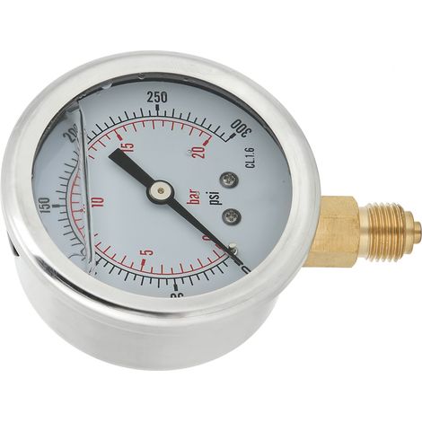 Manomètre radial à bain d'huile TS PGG604-20bar 1/4BSP Y60 pour machines (1/5)