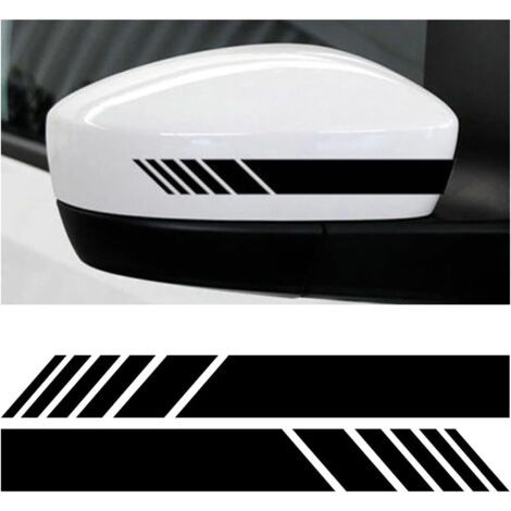 2 PCS Autocollant Réfléchissant pour Rétroviseur de Voiture, Rétroviseur Autocollant de Voiture Bande Réfléchissante, Autocollant Personnalisés Autocollants Bande Latérale Voiture(Noir) (1/5)