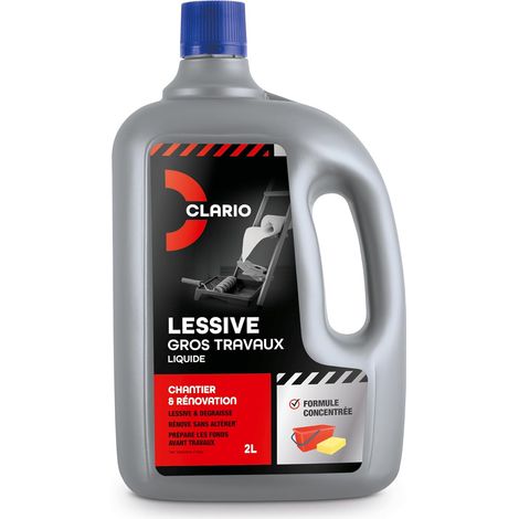 Lessive Liquide Decrassante Gros Travaux - Nettoyant Sol Mur et Plafond - Grand Format 2L - Spécial Chantier & Rénovation (1/5)