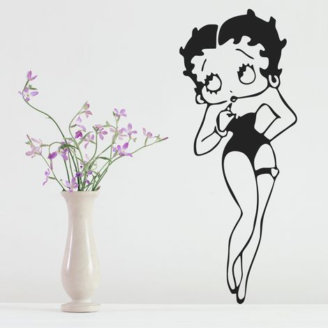 Sticker Mural - Betty Boop - 17x41 cm - Noir