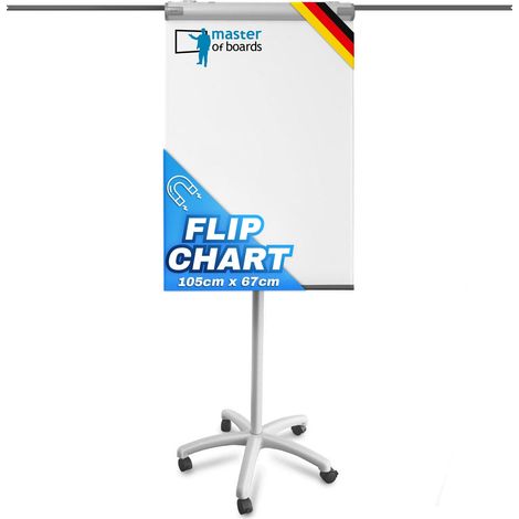 Mobiles Flipchart Piranha PRO Sternfuß Mit Papierhaltern Tafelgröße: 67 x 105 cm
